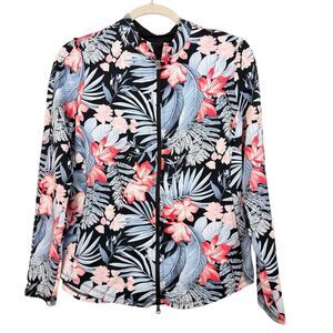 Tommy Bahama Jacket Womens Sz Small IslandZone Aubrey Full Zip Delicate Floral